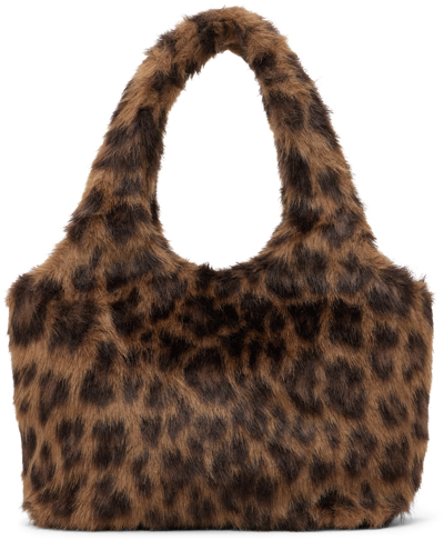 Anna Sui Brown Mini Leopard Faux-fur Bag