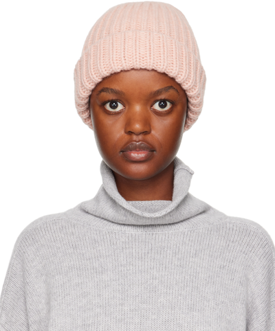 Baserange Pink Ribbed Beanie In Pink Fa