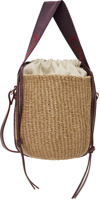 Chloé Beige & Purple Small Woody Basket Bag In 9g0 Purple - Red 1