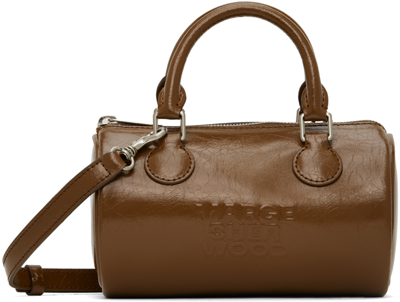 Marge Sherwood Brown Log Bag In Chestnut Crinkle