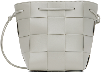 Bottega Veneta Gray Small Cassette Cross-body Bucket Bag In 1556 Agate Grey Gold