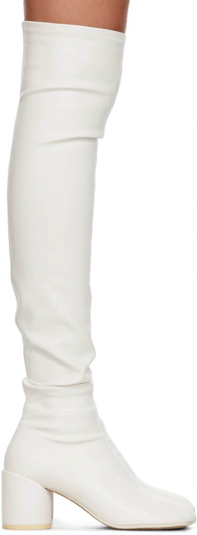 Mm6 Maison Margiela Anatomic 70mm Thigh-high Boots In White