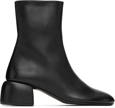 Marsèll Black Zip-up Boots In 666 Black