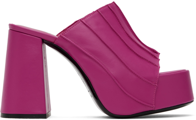 By Far Ssense Exclusive Pink Brad Heeled Sandals In Fuschia