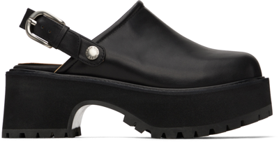 Marge Sherwood Black 70's Clogs In Black Plain