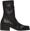 Marsèll Square Toe Leather Ankle Boots In 666 Black