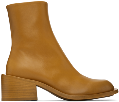 Marsèll Orange Zip-up Boots In 870 Mustard