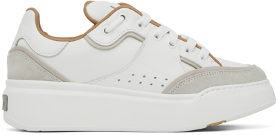 Max Mara 30mm Maxi Leather Sneakers In White