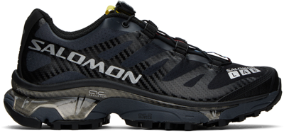 Salomon Black Xt-4 Og Sneakers In Black Ebony Silver Metallic