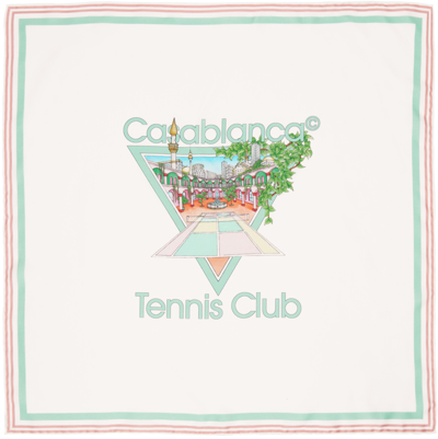 Casablanca White 'tennis Club' Icon Scarf In Tns Club Icon Patell