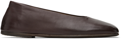 Marsèll Square Toe Ballerina Shoes In Brown