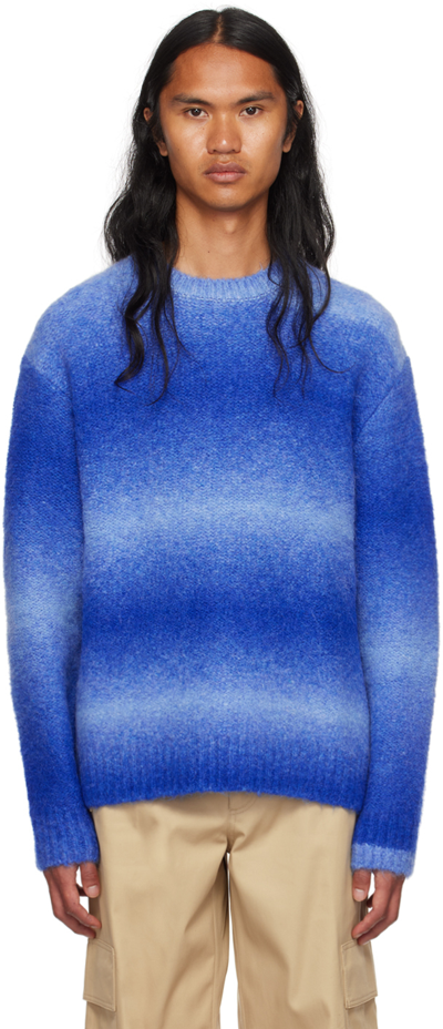 Wooyoungmi Blue Stripe Sweater In Blue 524l