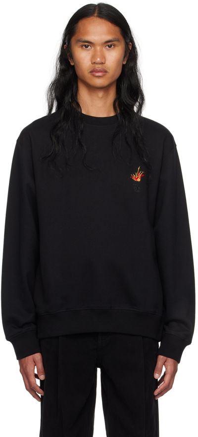 Wooyoungmi Black Volcano Back Sweatshirt In Black 715b