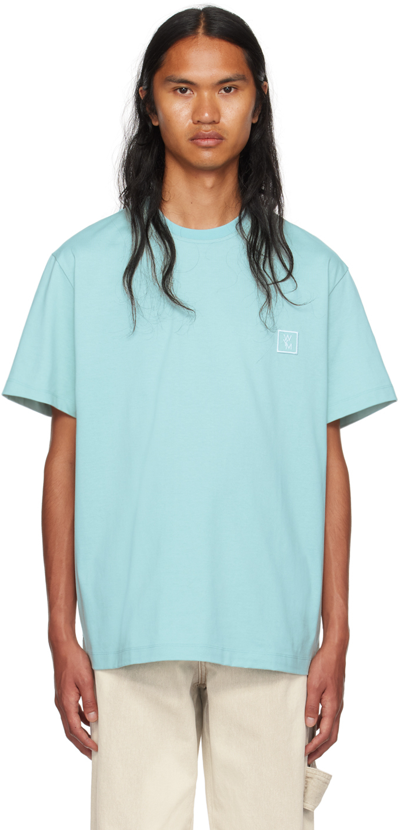 Wooyoungmi Green Embroidered Patch T-shirt In Mint 704m