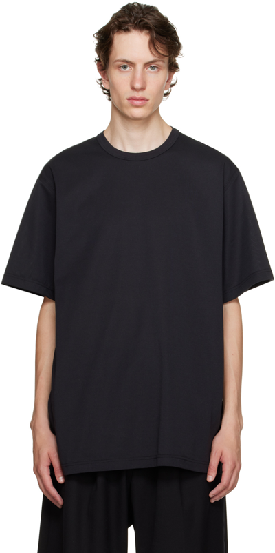 Y-3 Logo Cotton Short-sleeved T-shirt In Black