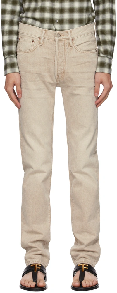 TOM FORD BEIGE PATCH JEANS