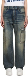 GIVENCHY BLUE ZIP JEANS