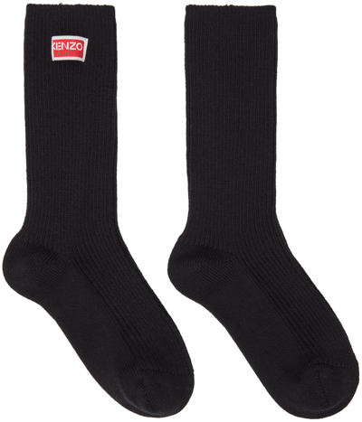 Kenzo Black  Paris Tag Socks