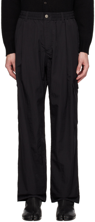 Solid Homme Black Banding Cargo Pants In 428b Black