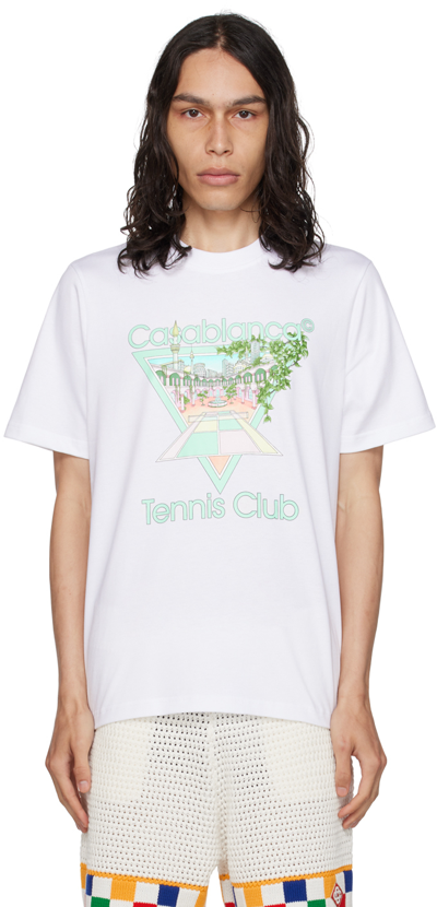 CASABLANCA WHITE 'TENNIS CLUB ICON' T-SHIRT