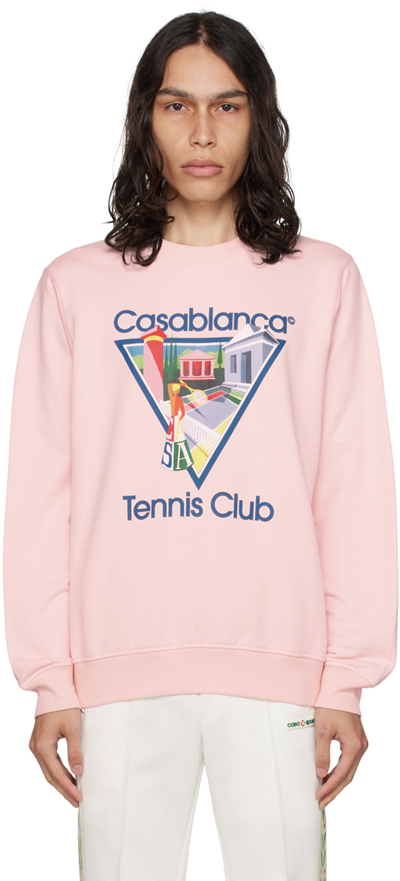 Casablanca Logo-print Long-sleeve Sweatshirt In Pink