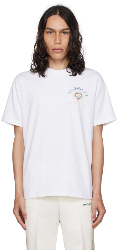 CASABLANCA WHITE 'FOR THE PEACE' T-SHIRT