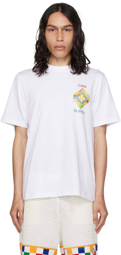 Casablanca Organic Cotton Graphic Print T-shirt In White
