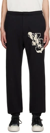 Y-3 BLACK GRAPHIC SWEATPANTS