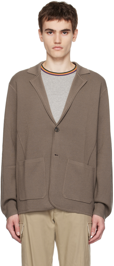 Paul Smith Taupe Notch Lapel Blazer In 61 Browns