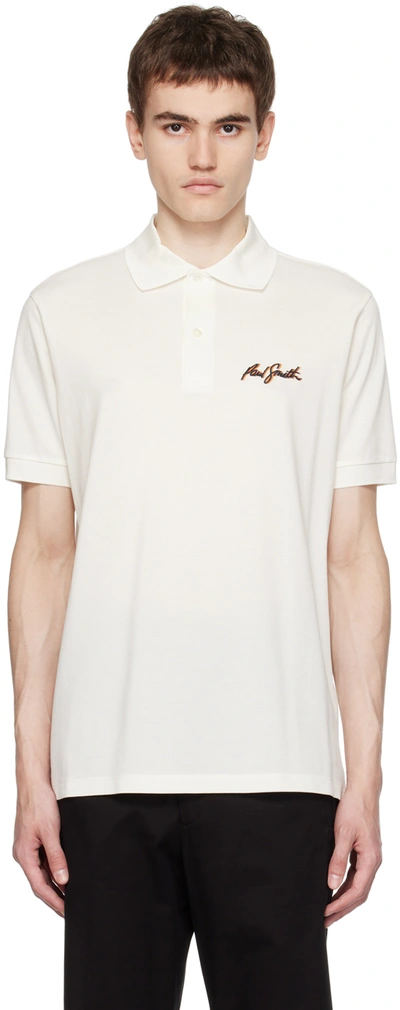 Paul Smith Off-white Embroidered Polo In 01 Whites