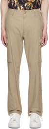 Paul Smith Beige Elasticized Waistband Cargo Pants In 73 Greys