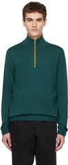 PS BY PAUL SMITH BLUE HALF ZIP SWEATER