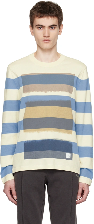 Ps By Paul Smith Off-white Stripe Sweater In 02 Whites