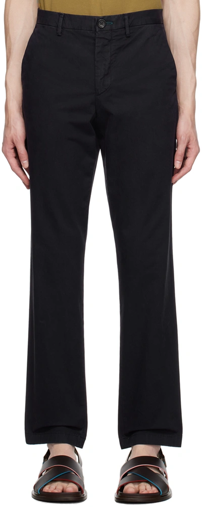 Ps By Paul Smith Zebra-patch Chino Trousers In 49 Blues