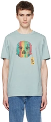 PS BY PAUL SMITH BLUE SKULL T-SHIRT