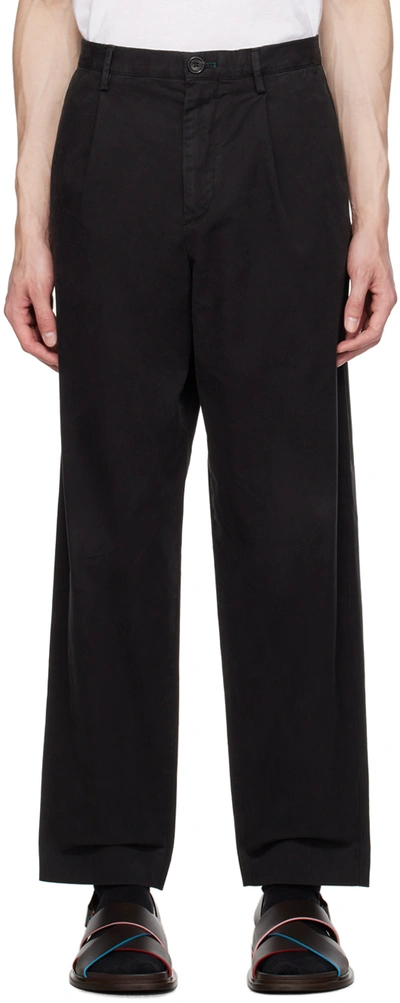 Ps By Paul Smith Black Pleated Trousers In 79 Blacks