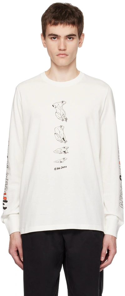 Ps By Paul Smith White Melted Frog Long Sleeve T-shirt In 02 Whites