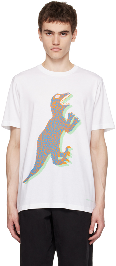 Ps By Paul Smith White Dino T-shirt In 01 Whites