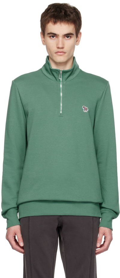 Ps By Paul Smith Green Half-zip Sweatshirt In 37a Green