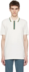 PS BY PAUL SMITH OFF-WHITE HALF ZIP POLO