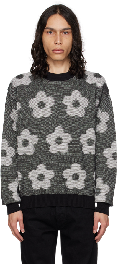 Kenzo Boke Flower-jacquard Cotton Jumper In Black