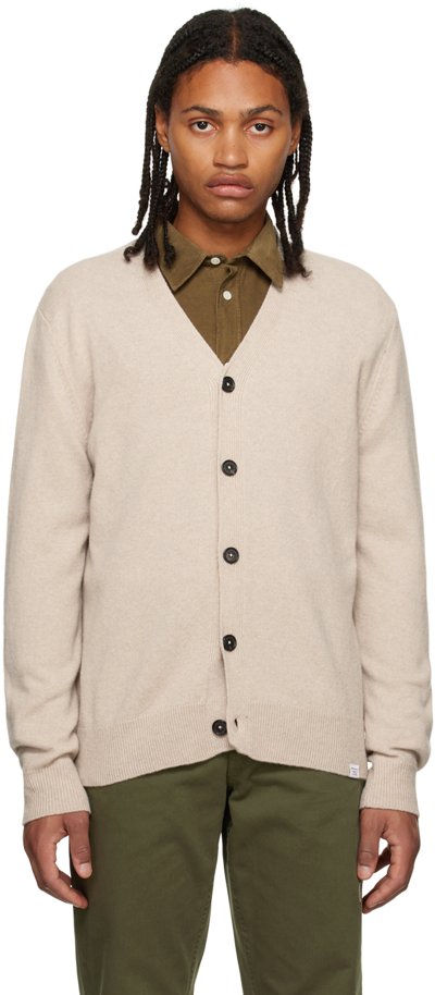 Norse Projects Beige Adam Cardigan In Oatmeal