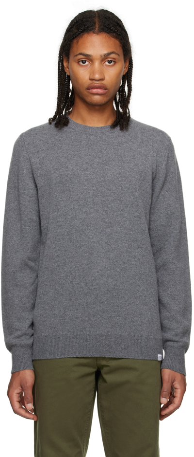 Norse Projects Grey Sigfred Jumper In Grey Melange