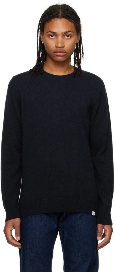 Norse Projects Navy Sigfred Jumper In Dark Navy