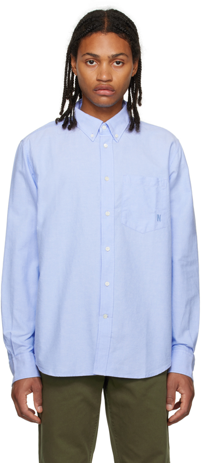 Norse Projects Blue Algot Shirt In Pale Blue