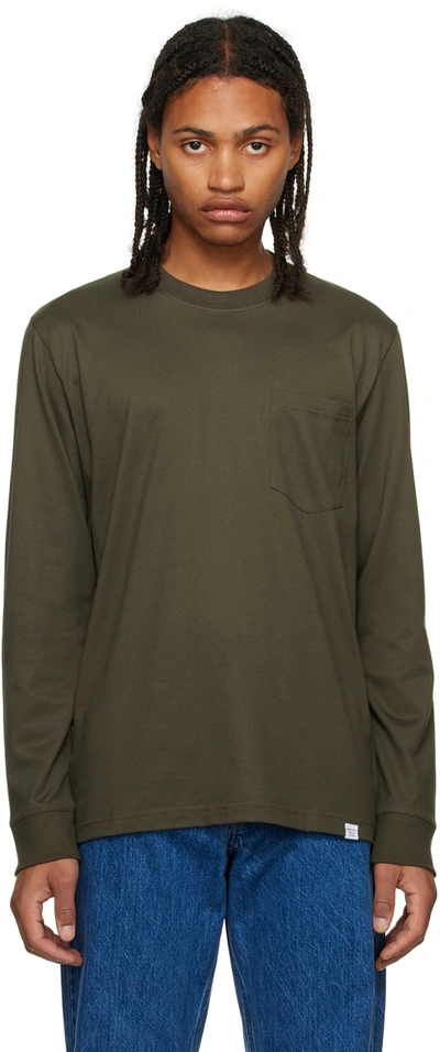 Norse Projects Khaki Johannes Long Sleeve T-shirt In Beech Green