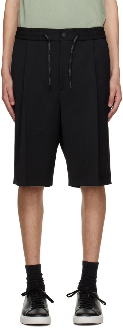 Hugo Boss Black Relaxed-fit Shorts In 001- Black