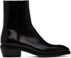 Ferragamo Squared Toe Ankle Boot In Nero || New Biscotto