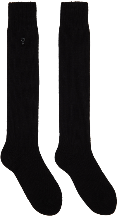 Ami Alexandre Mattiussi Black Ami De Cœur Socks In Black/001