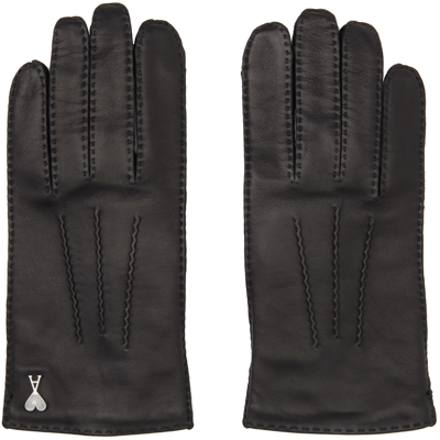 Ami Alexandre Mattiussi Black Ami De Cœur Gloves In Black/001